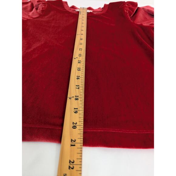 Loft Womens Velvet Long Puff Sleeve Copper Red Top Size‎ Small Office Casual - Picture 6 of 6
